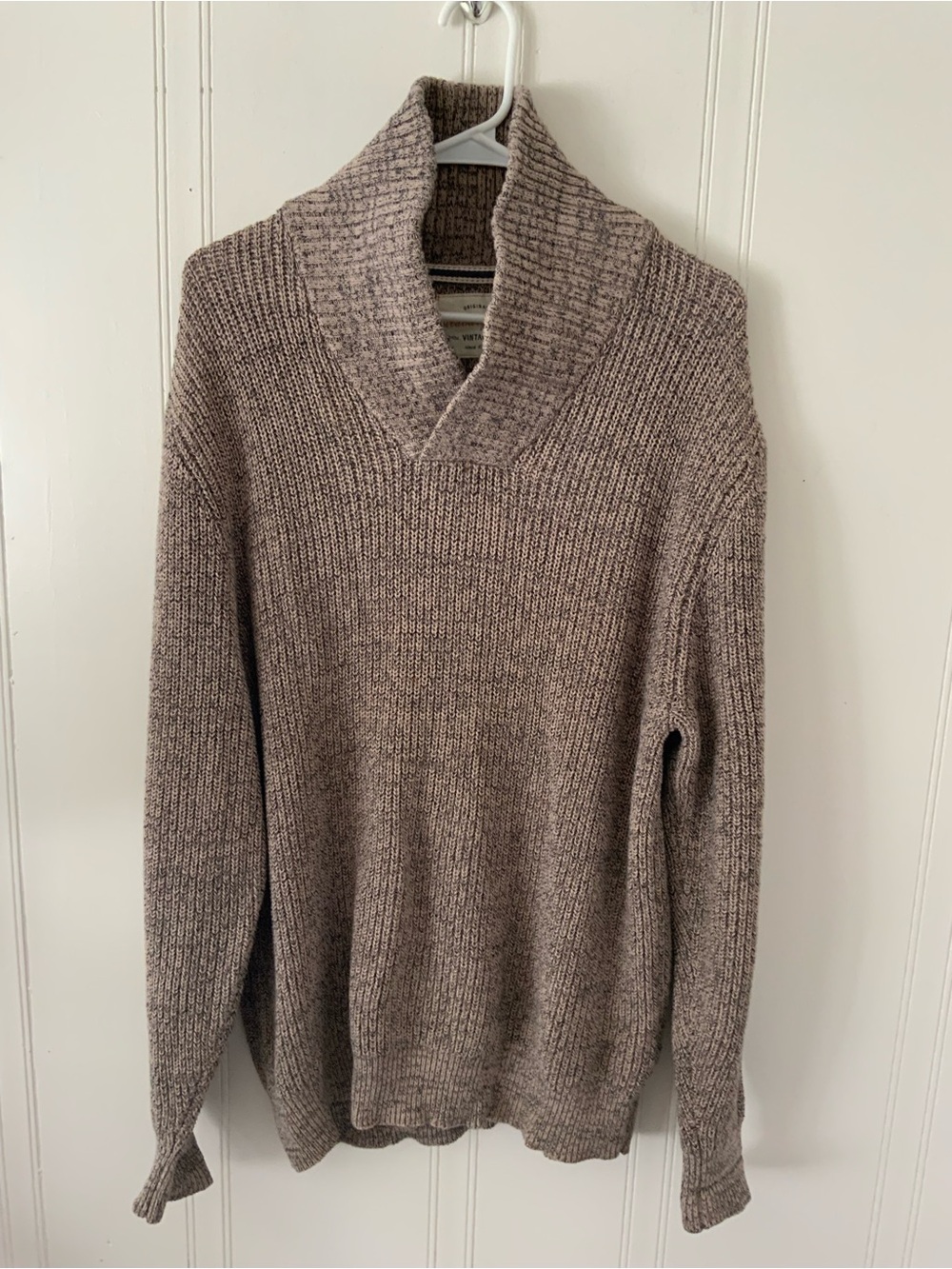 Weatherproof Men's Shawl Turtleneck Sweater in Heather Taupe